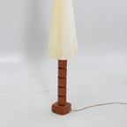 Vintage Teak Vloerlamp Met Grote Kap, Zweden 1950 (417) thumbnail 3