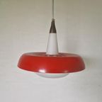 Vintage Opaline Design Hanglamp Rood Wit thumbnail 3