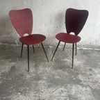 Pair Of Mid-century Red Dining Chairs thumbnail 2