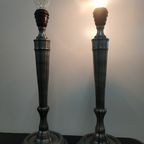 Set Industriële Retro Tafellampen Metaal Geborsteld thumbnail 5