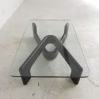 Vintage Salontafel Met Organische Zwarte Houten Basis, Jaren 70 thumbnail 5