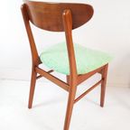 5 Farstrup Deense Houten Stoelen Nieuw Gestoffeerd Groen thumbnail 16