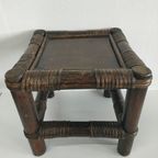 Uniek Rotan Bamboe "petit" Planten-bijzettafeltje Donkerbruin thumbnail 2