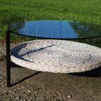 Salontafel Met Rotan Mand En Glazen Blad thumbnail 9