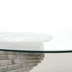 Salontafel Met Marmeren Voet En Glazen Blad 65063 thumbnail 7