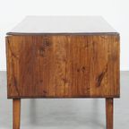 Unieke Antieke Eikenhouten Eettafel Uit Begin 1900 Met Aan Één Kant Een Uitklapbaar Blad thumbnail 6