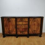 Vintage Art Deco Dressoir Wandkast Ladekast Badkamermeubel Met Marmer Blad thumbnail 4