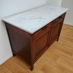 Vintage Antiek Dressoir Commode Ladekast Badkamermeubel Met Marmer Blad 703 thumbnail 8