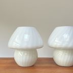 Mushroom Swirl Lampen Van Opaline Glas thumbnail 4