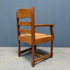 Set Van Twee Hollandse Eikenhouten Armstoelen Met Biezen Zitting thumbnail 24