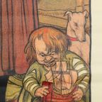 Educatieve Oude Schoolplaat Vaderlandse Geschiedenis Columbus Aan Het Spaanse Hof 94X65Cm thumbnail 10