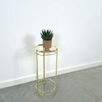 Messing Plantentafel Met Glazen Blad thumbnail 3