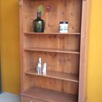 Vintage Grenen Houten Boekenkast, Kast Met Planken En Lade thumbnail 5