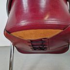 Set Of 2 Vintage Metaform Tuigleer Leren Buisframe Stoel ‘70 thumbnail 5