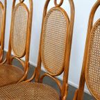 Set Van 6 Hoge Vintage Lichtbruine Bentwood Thonet Stoelen Model “Lange Jan/ Long John” thumbnail 13