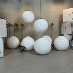 11x Art Deco Xl Hanglampen – Opaline En Messing thumbnail 8