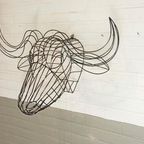3d Metalen Stier, Draad Kunst, Wanddecoratie thumbnail 5