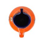 Vintage Oranje En Blauwe Geglazuurde West Germany Vaas Carstens 116-2L thumbnail 3