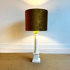 Italiaanse Marmer Zuil Lamp Vintage thumbnail 4