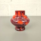 Vintage Rood Glazen Kralik Vaasje thumbnail 5