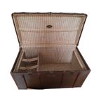 Les Hirondelles Bruxelles - Steamer Trunk With Compartments - Mounted On Wheels - Leather Handles thumbnail 5