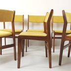 6 Vintage Dining Chairs Danish Teak Yellow | Gele Stoelen thumbnail 6