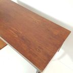 Vintage Teak Houten Bureau | Bureautje 2 Lades thumbnail 11