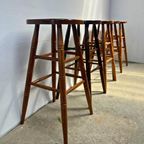 5x Vintage Eenvoudige Houten Barkruk Met Bohemian Charme thumbnail 6