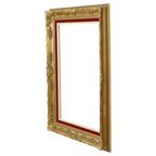 Vintage Vergulde Lijst Barok Stijl Rood Fluweel Klassiek 66x56cm thumbnail 9