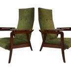 Vintage Fauteuil Set Van Twee Teakhouten Fauteuils Jaren 60 thumbnail 2