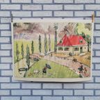 Dubbelzijdige Schoolprent - L'Été / La Pluie thumbnail 2