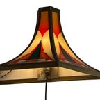 Art Deco / Amsterdam School - Stained Glass Wall Sconce - Bronze Frame - In The Style Of Tuschins thumbnail 7