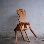 Four Brutalist Oak Wooden Chairs thumbnail 13