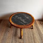 Rotan Bamboe Salontafel Mer Marmer Look Blad Vintage thumbnail 4