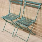 Set Oude Bistrostoelen Inklapbaar Vintage Zeegroen thumbnail 2