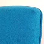 Vintage Fauteuils Blauwe Wollen Ploegstof | Wol Blauw thumbnail 6