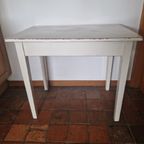 Oud Stevig Landelijk Brocante Tafeltje, Keukentafeltje, Kleine Tafel thumbnail 6