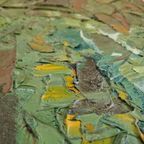 Mid Century Olieverf Op Linnen Schilderij Zonnebloemen thumbnail 5