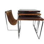 Dutch Design - Brabantia Holland - Mime Set - Lectuurbak - Vintage Bijzettafel Met Cognac Tuigler thumbnail 6