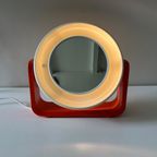 Spiegel Space Age, 2-zijdig Oranje-wit Tafel Of Wand Vintage thumbnail 7