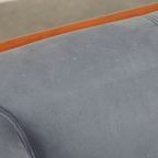 Geweldige Schuitema Art Deco Design Bank Met Mooie Blauwe Nubuck Lederen Bekleding thumbnail 17
