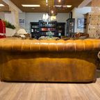 Oude Antieke / Vintage Chesterfield 3 Zits Bank Cognac Bruin thumbnail 10