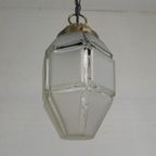 Art Deco Hanglamp Met 6 Hoekige Kap Aan Ketting, Jaren 30 thumbnail 8