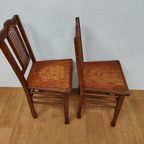 Vintage Houten Café Stoelen, Bistrostoelen, Eetkamerstoelen Set Prijs thumbnail 11