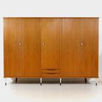 Grote Vintage 5-deurs Teak Kledingkast In Italiaanse Stijl, 1960s thumbnail 2