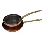 Tagus - Portugal - Set Of 4 - Copper Pots And Pan With Brass Handles - Polished thumbnail 6