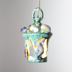 Ceramic Lantern With Sealife Decor, Vietri Sul Mare, Italy. thumbnail 11