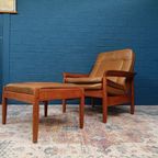 Vintage Fauteuil Met Voetenbank, Deens Design thumbnail 7