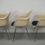 Set Of Three Parchment Fiberglass Dax Armchairs Eames For Herman Miller / Vitra thumbnail 16
