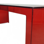 Postmoderne Rood Plexiglas Salontafel 1990s thumbnail 5